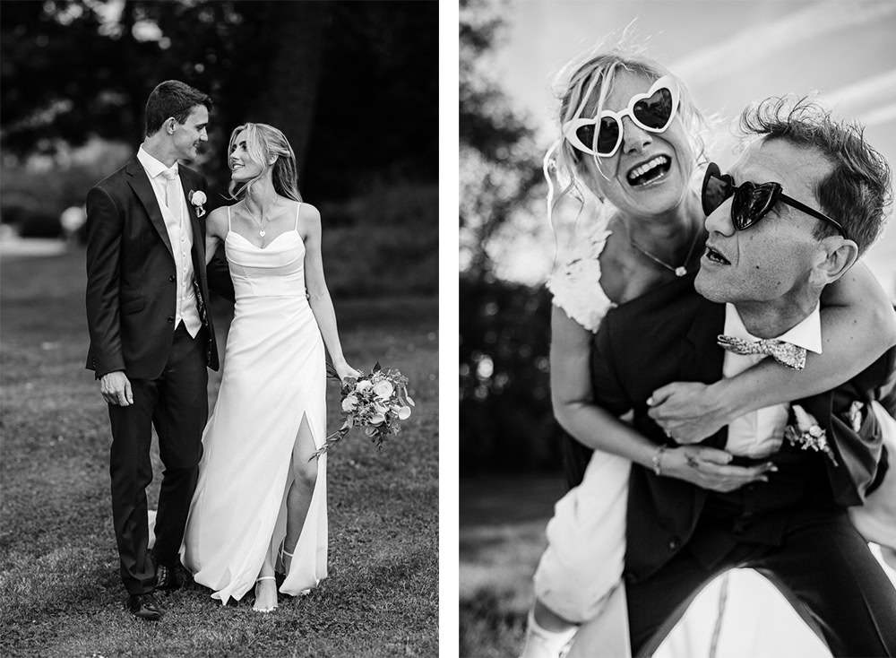 Photo de 2 couples en noir et blanc prises par Maxime Decarsin photographe nomade
