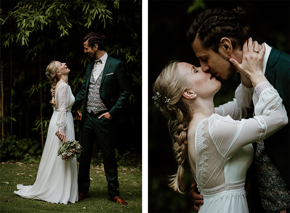 2 photos d'un couple lors d'un mariage En couleur par maxime decarsin